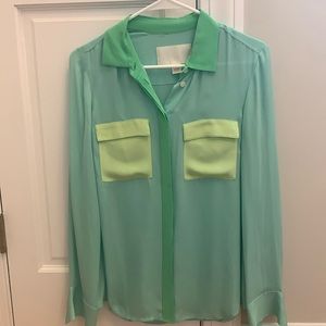 J.Crew Collection colorblock silk blouse